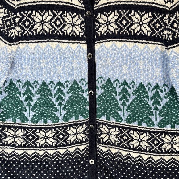 Classic Elements Womens Sweater Size M Fair Isle Christmas Holiday Cardigan Cozy - Picture 6 of 16